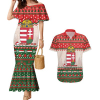 Hungary Christmas Couples Matching Mermaid Dress and Hawaiian Shirt Magyarorszag Boldog Karacsonyt - Wonder Print Shop