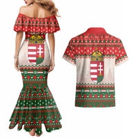 Hungary Christmas Couples Matching Mermaid Dress and Hawaiian Shirt Magyarorszag Boldog Karacsonyt - Wonder Print Shop