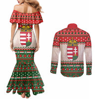 Hungary Christmas Couples Matching Mermaid Dress and Long Sleeve Button Shirt Magyarorszag Boldog Karacsonyt - Wonder Print Shop