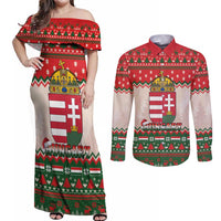 Hungary Christmas Couples Matching Off Shoulder Maxi Dress and Long Sleeve Button Shirt Magyarorszag Boldog Karacsonyt - Wonder Print Shop
