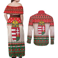 Hungary Christmas Couples Matching Off Shoulder Maxi Dress and Long Sleeve Button Shirt Magyarorszag Boldog Karacsonyt - Wonder Print Shop