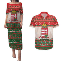Hungary Christmas Couples Matching Puletasi and Hawaiian Shirt Magyarorszag Boldog Karacsonyt - Wonder Print Shop