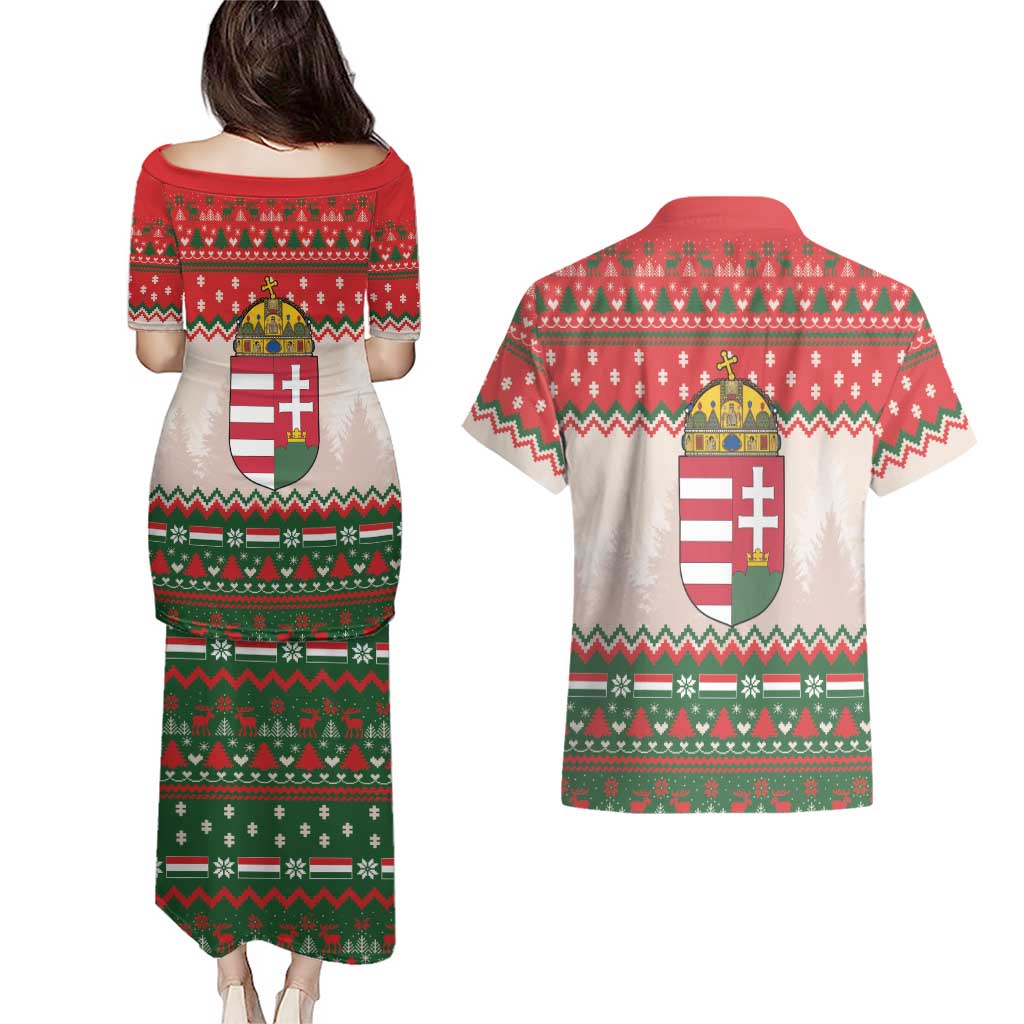 Hungary Christmas Couples Matching Puletasi and Hawaiian Shirt Magyarorszag Boldog Karacsonyt - Wonder Print Shop
