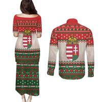Hungary Christmas Couples Matching Puletasi and Long Sleeve Button Shirt Magyarorszag Boldog Karacsonyt - Wonder Print Shop