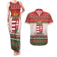 Hungary Christmas Couples Matching Tank Maxi Dress and Hawaiian Shirt Magyarorszag Boldog Karacsonyt - Wonder Print Shop