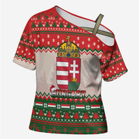 Hungary Christmas Cross Shoulder Shirt Magyarorszag Boldog Karacsonyt - Wonder Print Shop