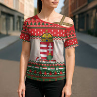 Hungary Christmas Cross Shoulder Shirt Magyarorszag Boldog Karacsonyt - Wonder Print Shop