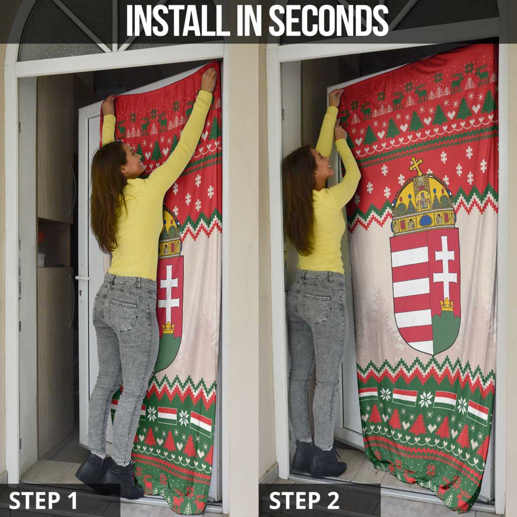 Hungary Christmas Door Cover Magyarorszag Boldog Karacsonyt - Wonder Print Shop
