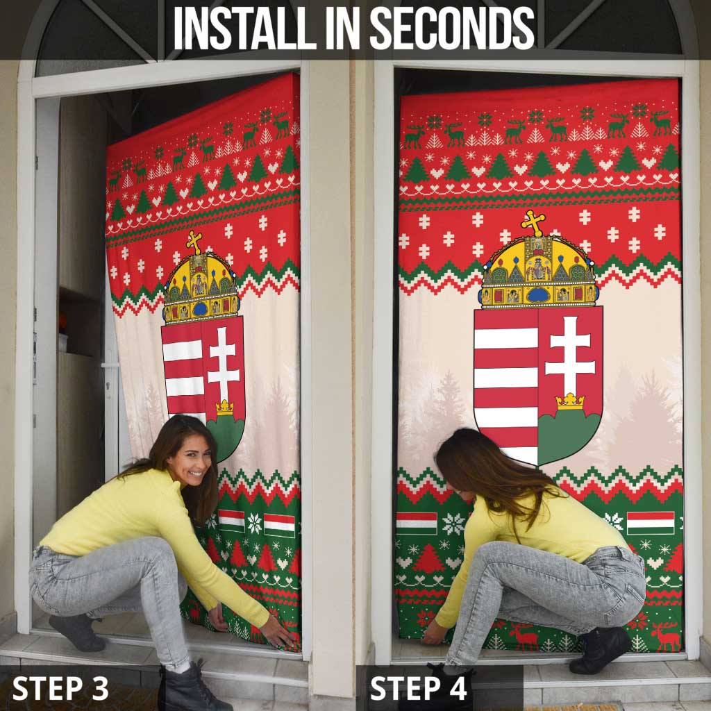 Hungary Christmas Door Cover Magyarorszag Boldog Karacsonyt - Wonder Print Shop
