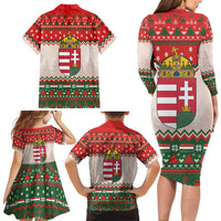 Hungary Christmas Family Matching Long Sleeve Bodycon Dress and Hawaiian Shirt Magyarorszag Boldog Karacsonyt - Wonder Print Shop