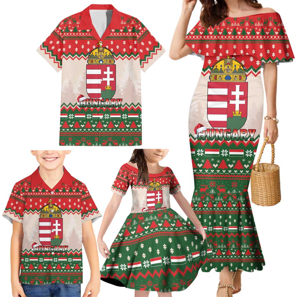 Hungary Christmas Family Matching Mermaid Dress and Hawaiian Shirt Magyarorszag Boldog Karacsonyt - Wonder Print Shop