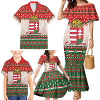 Hungary Christmas Family Matching Mermaid Dress and Hawaiian Shirt Magyarorszag Boldog Karacsonyt - Wonder Print Shop