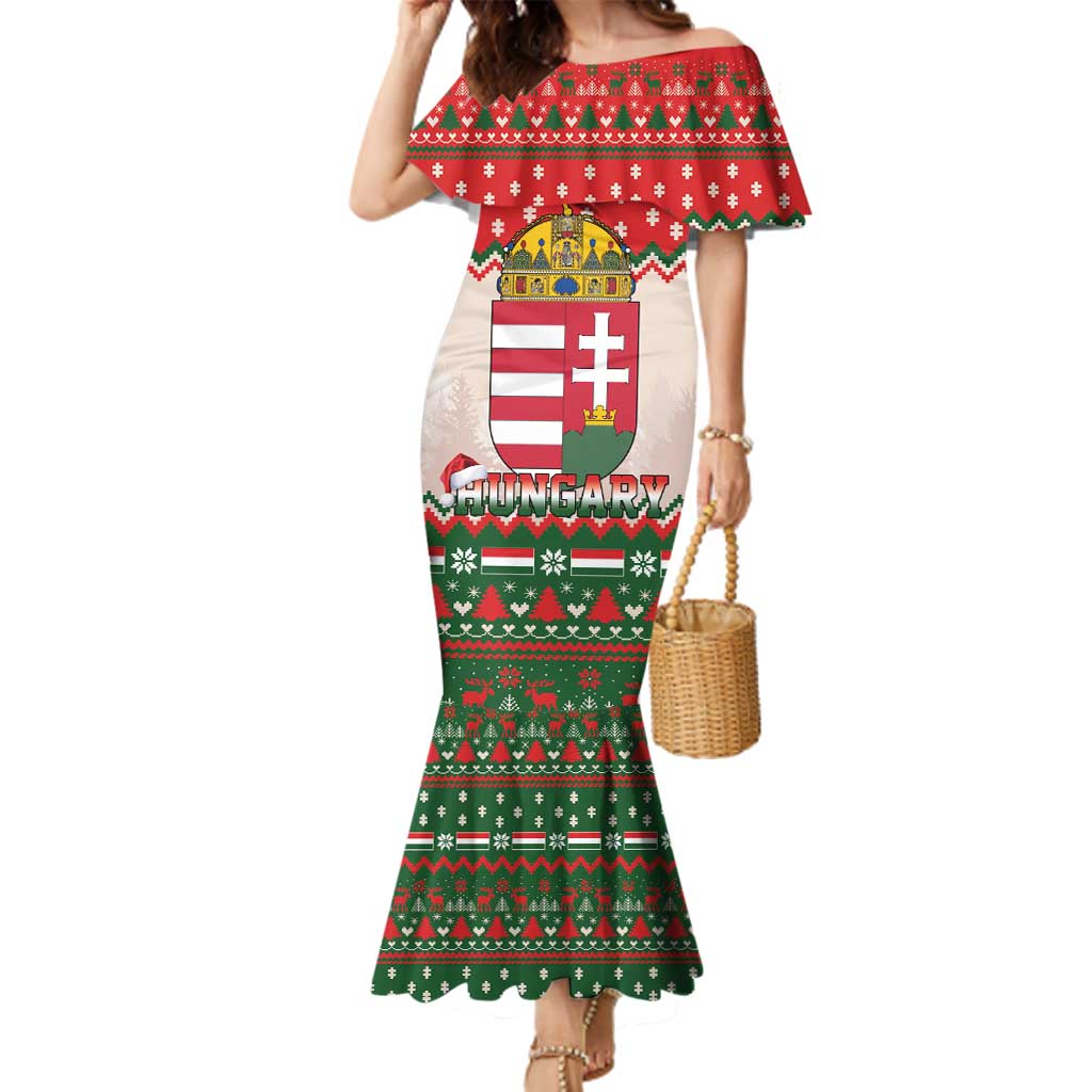 Hungary Christmas Family Matching Mermaid Dress and Hawaiian Shirt Magyarorszag Boldog Karacsonyt - Wonder Print Shop