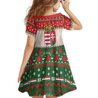 Hungary Christmas Family Matching Off The Shoulder Long Sleeve Dress and Hawaiian Shirt Magyarorszag Boldog Karacsonyt - Wonder Print Shop