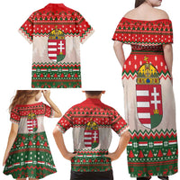 Hungary Christmas Family Matching Off Shoulder Maxi Dress and Hawaiian Shirt Magyarorszag Boldog Karacsonyt - Wonder Print Shop
