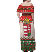 Hungary Christmas Family Matching Off Shoulder Maxi Dress and Hawaiian Shirt Magyarorszag Boldog Karacsonyt - Wonder Print Shop