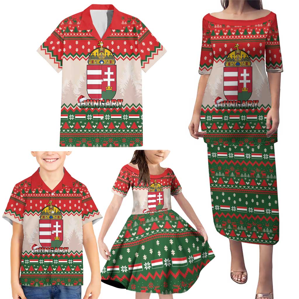 Hungary Christmas Family Matching Puletasi and Hawaiian Shirt Magyarorszag Boldog Karacsonyt - Wonder Print Shop