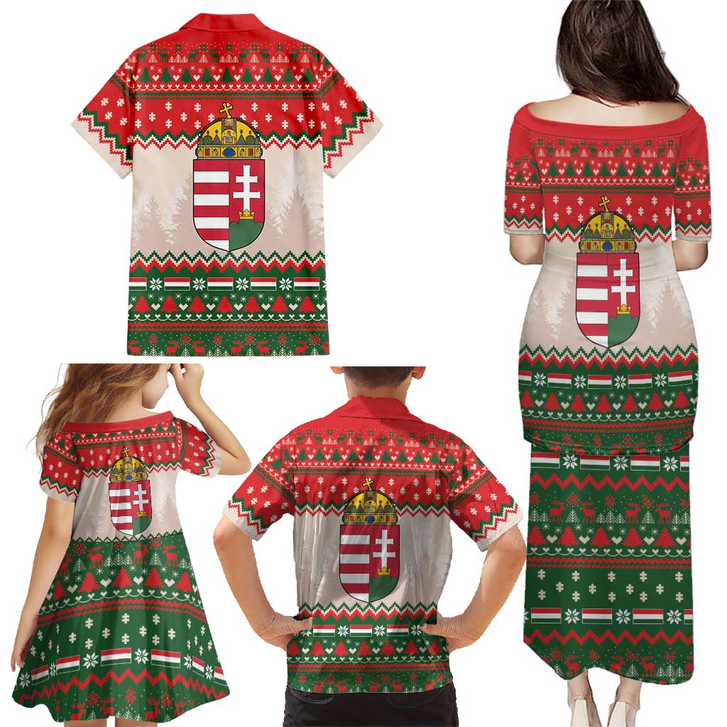 Hungary Christmas Family Matching Puletasi and Hawaiian Shirt Magyarorszag Boldog Karacsonyt - Wonder Print Shop