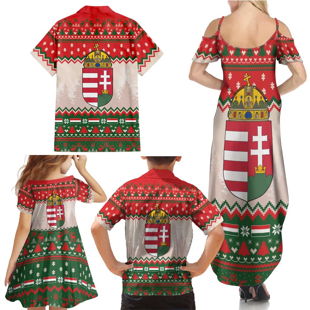 Hungary Christmas Family Matching Summer Maxi Dress and Hawaiian Shirt Magyarorszag Boldog Karacsonyt - Wonder Print Shop