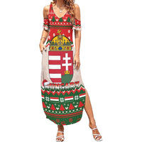 Hungary Christmas Family Matching Summer Maxi Dress and Hawaiian Shirt Magyarorszag Boldog Karacsonyt - Wonder Print Shop