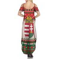 Hungary Christmas Family Matching Summer Maxi Dress and Hawaiian Shirt Magyarorszag Boldog Karacsonyt - Wonder Print Shop