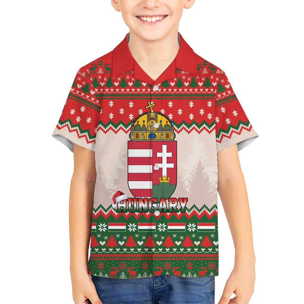 Hungary Christmas Family Matching Summer Maxi Dress and Hawaiian Shirt Magyarorszag Boldog Karacsonyt - Wonder Print Shop