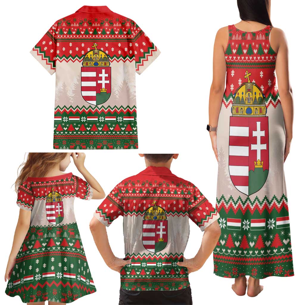 Hungary Christmas Family Matching Tank Maxi Dress and Hawaiian Shirt Magyarorszag Boldog Karacsonyt - Wonder Print Shop