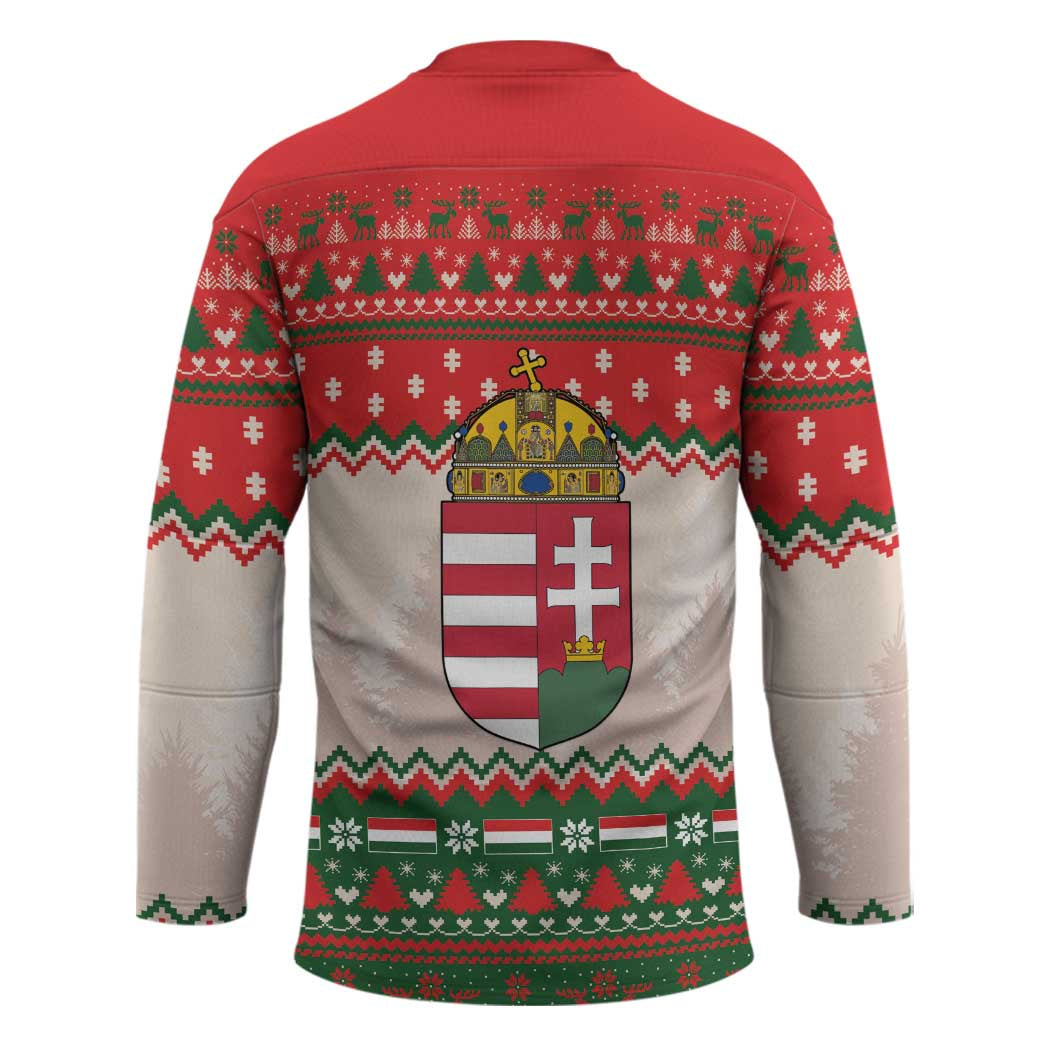 Hungary Christmas Hockey Jersey Magyarorszag Boldog Karacsonyt - Wonder Print Shop