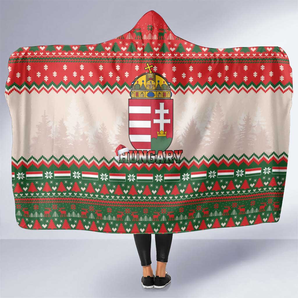 Hungary Christmas Hooded Blanket Magyarorszag Boldog Karacsonyt - Wonder Print Shop