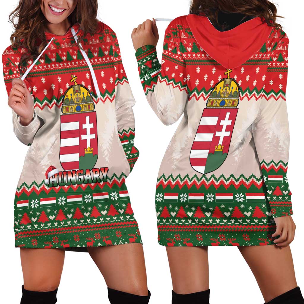 Hungary Christmas Hoodie Dress Magyarorszag Boldog Karacsonyt - Wonder Print Shop