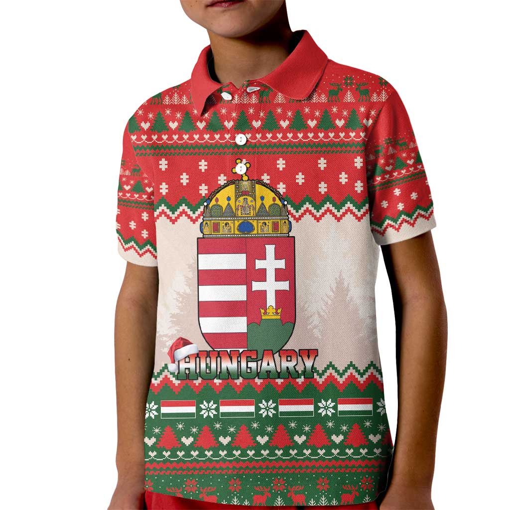 Hungary Christmas Kid Polo Shirt Magyarorszag Boldog Karacsonyt - Wonder Print Shop