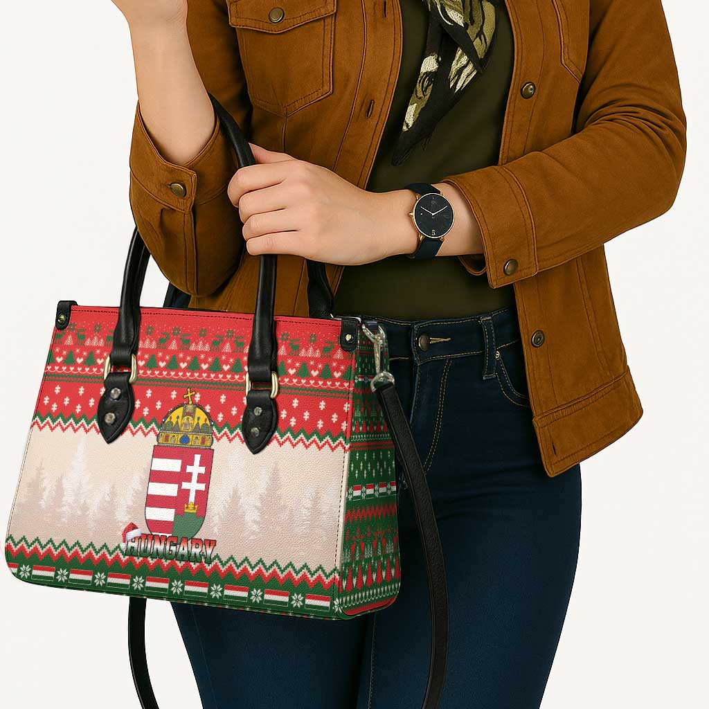 Hungary Christmas Leather Bag Magyarorszag Boldog Karacsonyt - Wonder Print Shop