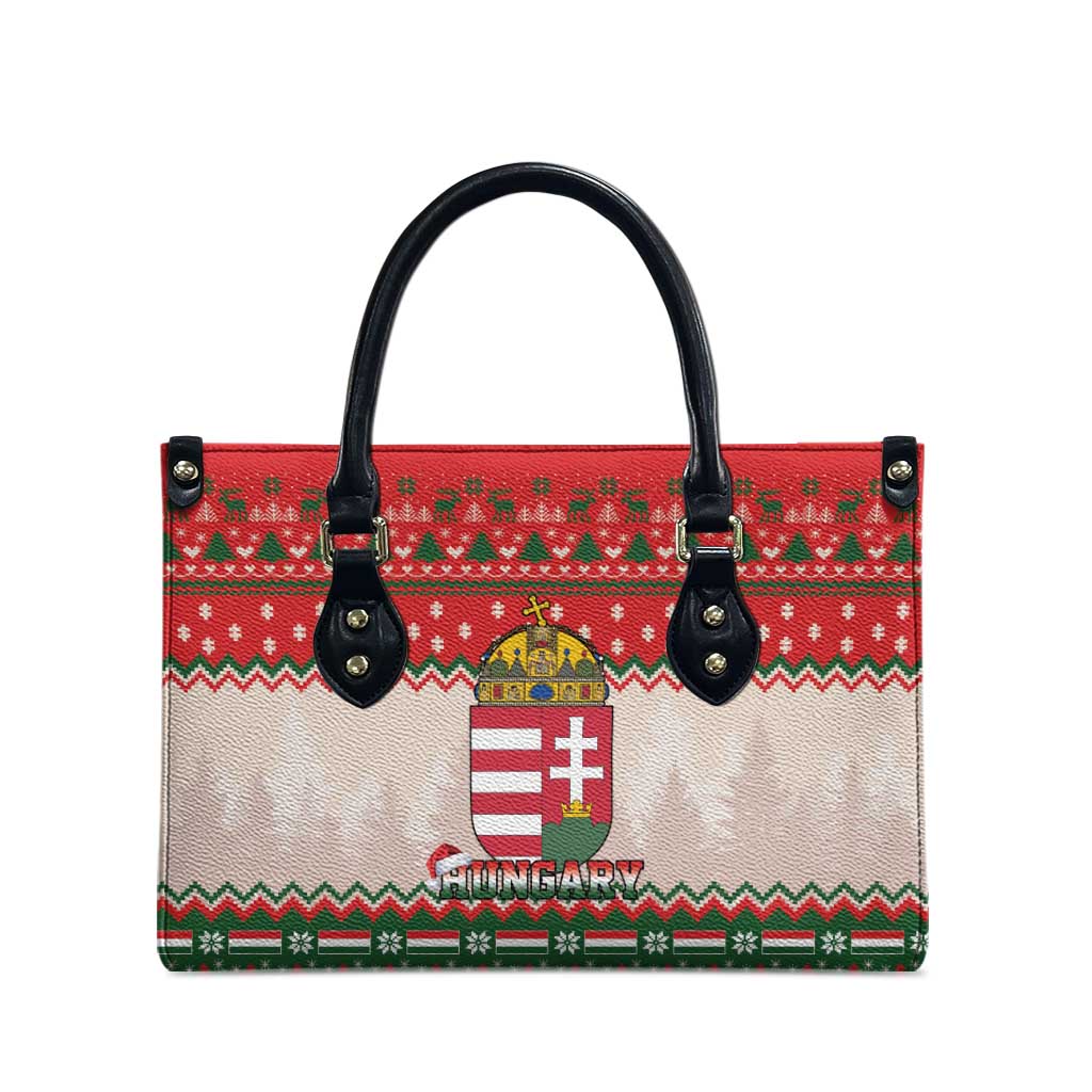 Hungary Christmas Leather Bag Magyarorszag Boldog Karacsonyt - Wonder Print Shop