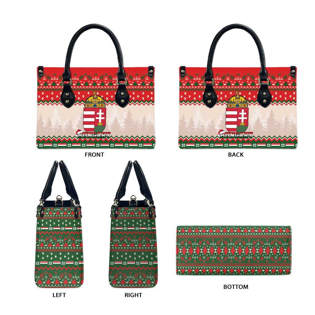 Hungary Christmas Leather Bag Magyarorszag Boldog Karacsonyt - Wonder Print Shop