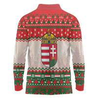 Hungary Christmas Long Sleeve Polo Shirt Magyarorszag Boldog Karacsonyt - Wonder Print Shop
