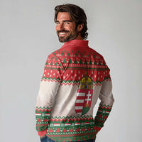 Hungary Christmas Long Sleeve Polo Shirt Magyarorszag Boldog Karacsonyt - Wonder Print Shop