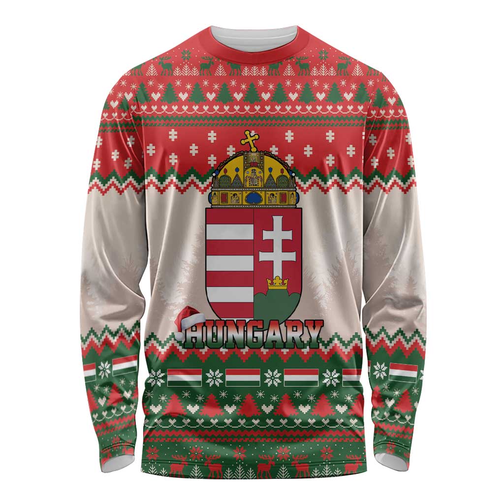 Hungary Christmas Long Sleeve Shirt Magyarorszag Boldog Karacsonyt - Wonder Print Shop