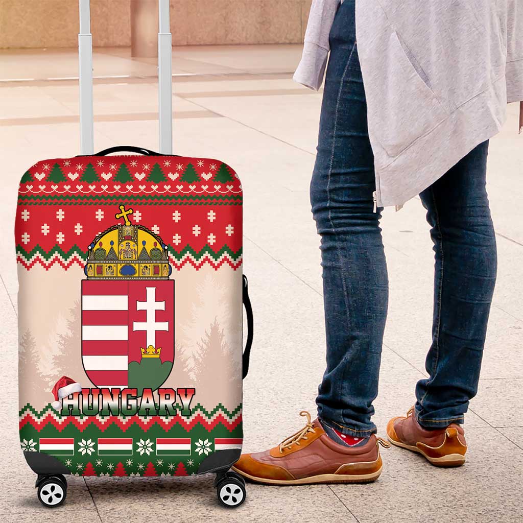 Hungary Christmas Luggage Cover Magyarorszag Boldog Karacsonyt - Wonder Print Shop