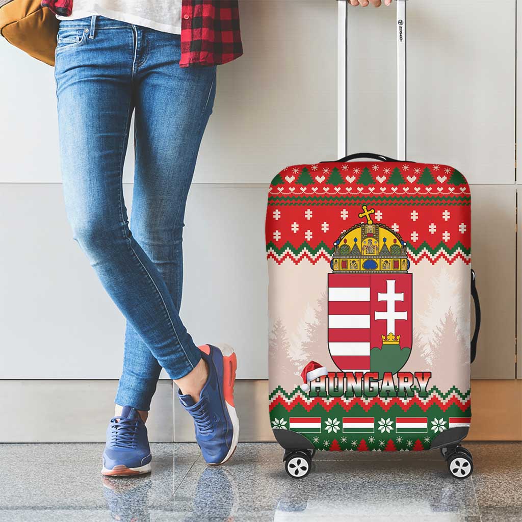 Hungary Christmas Luggage Cover Magyarorszag Boldog Karacsonyt - Wonder Print Shop