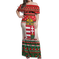 Hungary Christmas Off Shoulder Maxi Dress Magyarorszag Boldog Karacsonyt - Wonder Print Shop
