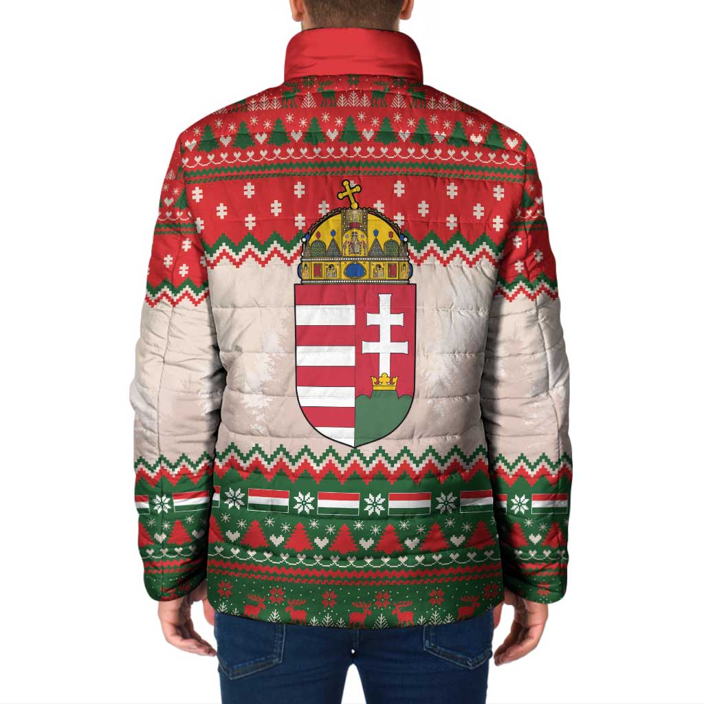 Hungary Christmas Padded Jacket Magyarorszag Boldog Karacsonyt - Wonder Print Shop