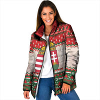 Hungary Christmas Padded Jacket Magyarorszag Boldog Karacsonyt - Wonder Print Shop