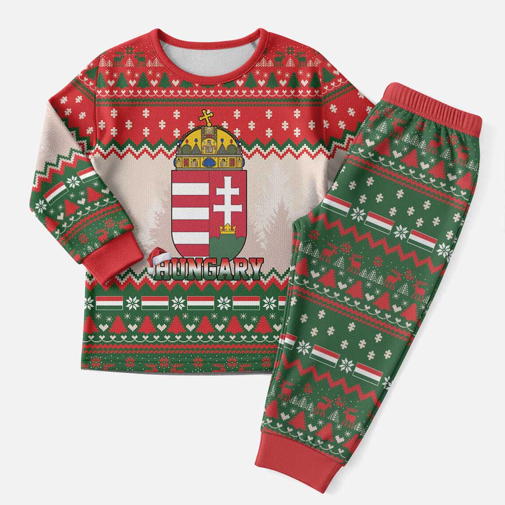 Hungary Christmas Pajama Set Magyarorszag Boldog Karacsonyt - Wonder Print Shop