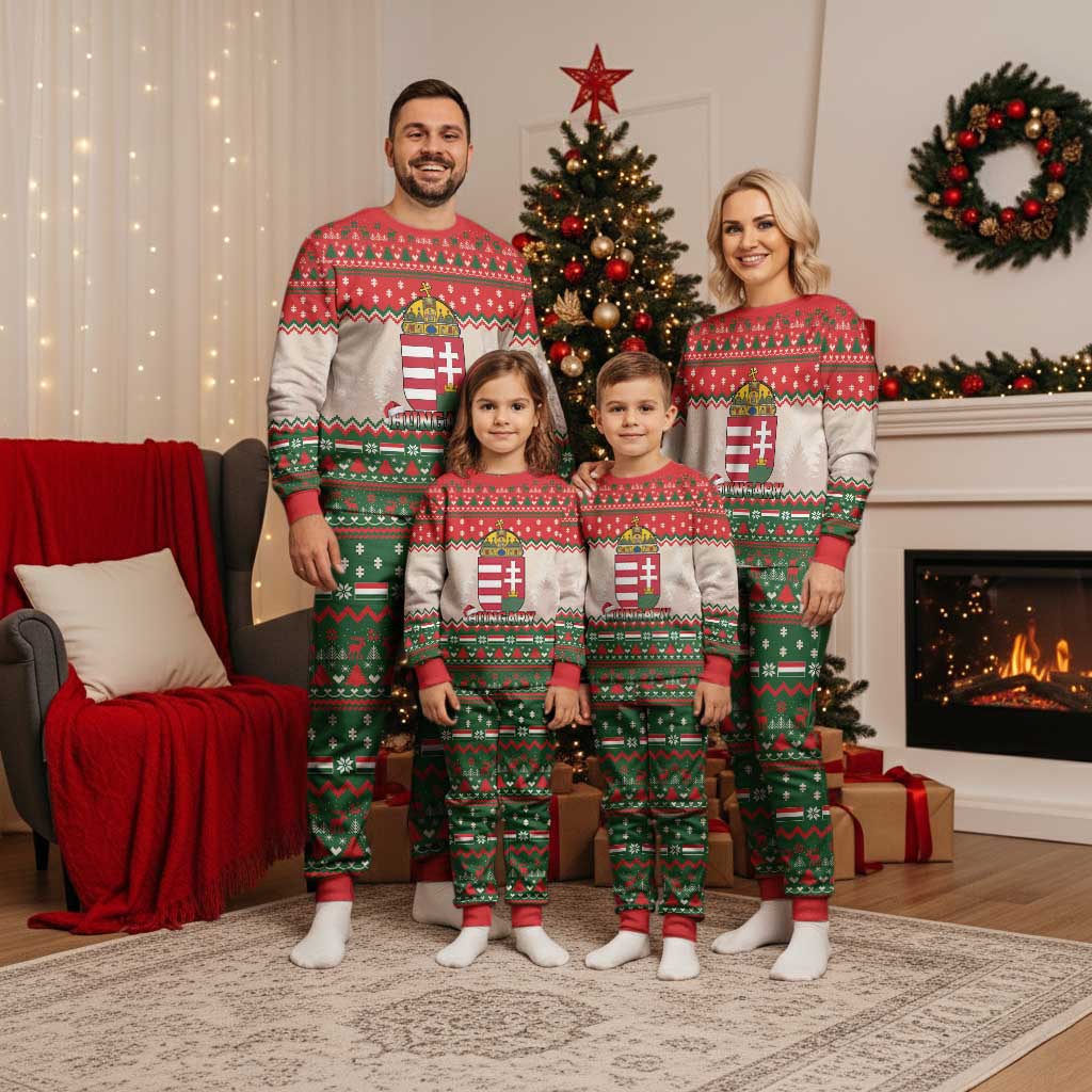 Hungary Christmas Pajama Set Magyarorszag Boldog Karacsonyt - Wonder Print Shop