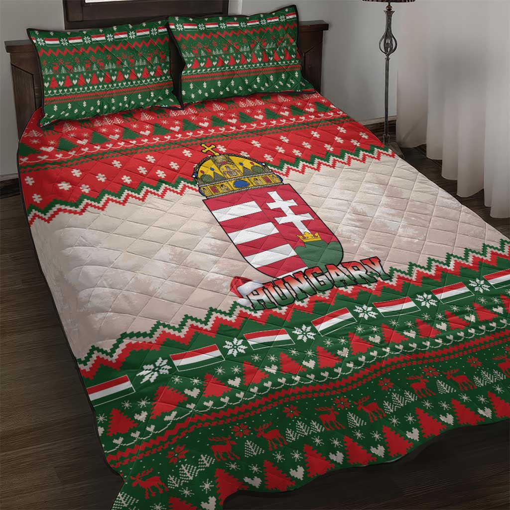 Hungary Christmas Quilt Bed Set Magyarorszag Boldog Karacsonyt - Wonder Print Shop