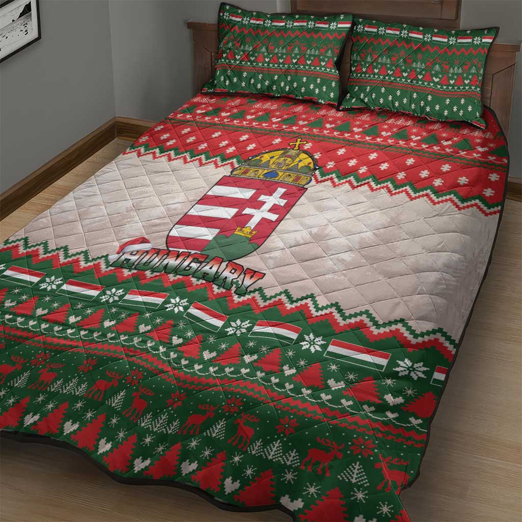 Hungary Christmas Quilt Bed Set Magyarorszag Boldog Karacsonyt - Wonder Print Shop