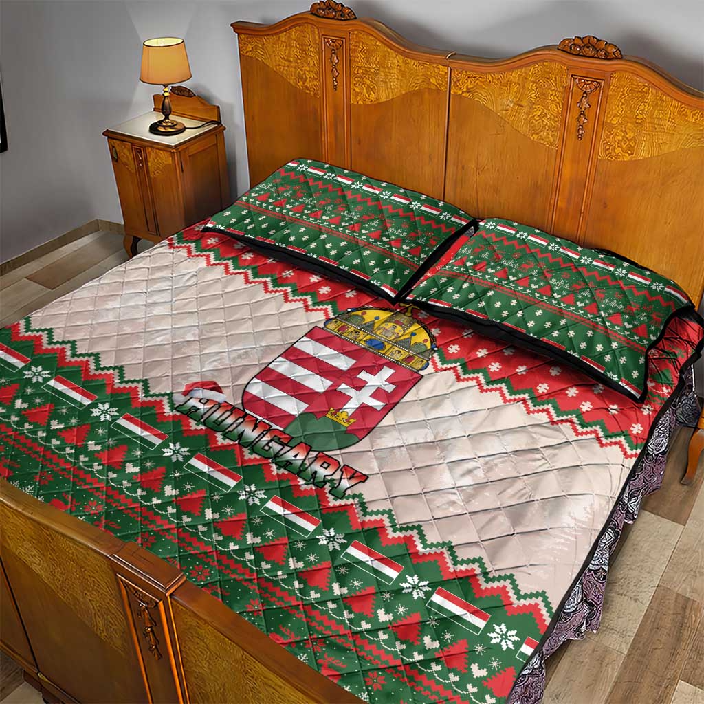 Hungary Christmas Quilt Bed Set Magyarorszag Boldog Karacsonyt - Wonder Print Shop
