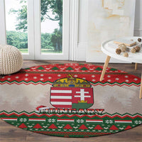 Hungary Christmas Round Carpet Magyarorszag Boldog Karacsonyt - Wonder Print Shop