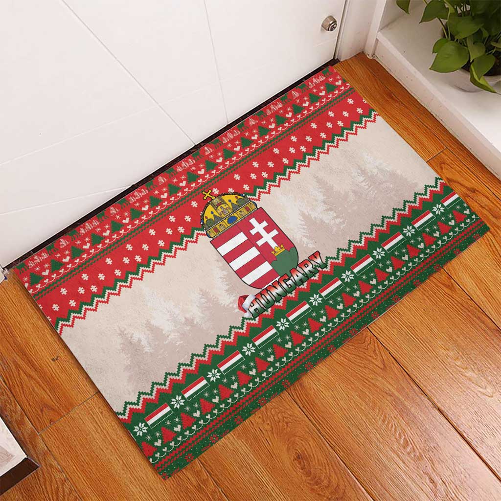 Hungary Christmas Rubber Doormat Magyarorszag Boldog Karacsonyt - Wonder Print Shop