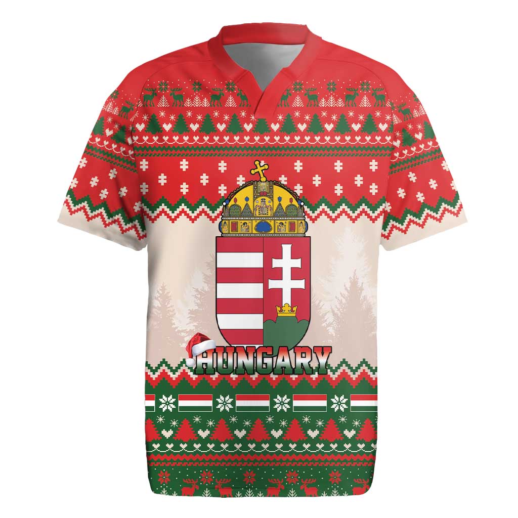 Hungary Christmas Rugby Jersey Magyarorszag Boldog Karacsonyt - Wonder Print Shop